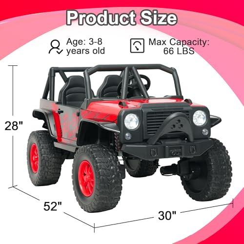 24V 5AH 2 Seater 4WD Electric Ride On Car with Remote Control (Red) N579