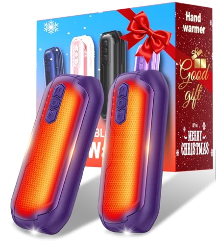 Rechargeable Hand Warmers 2 Pack - 6000mAh Portable Electric Heater with Flashlight & 5 Level J5931