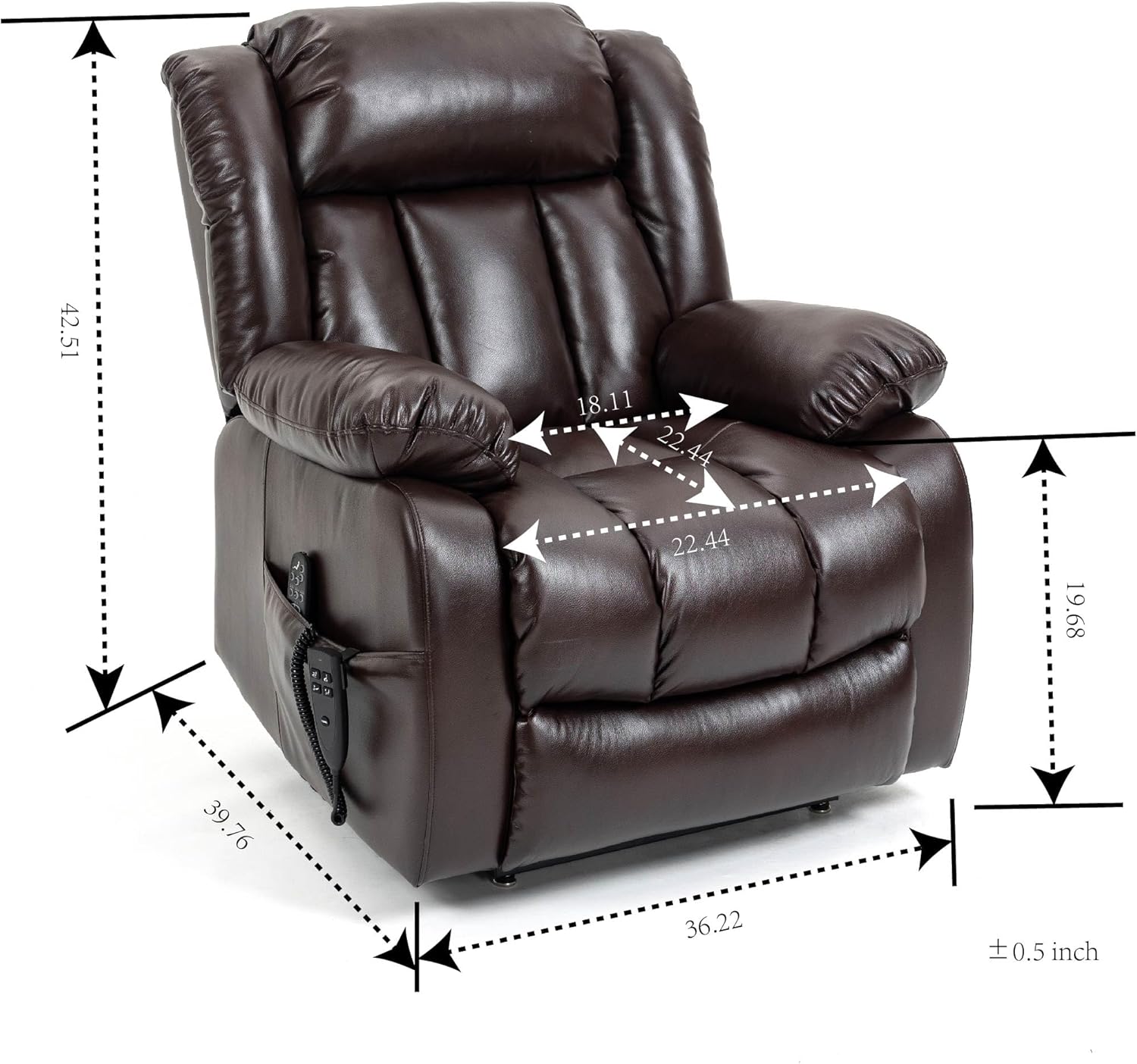 Dual Motor Electric Power Lift Recliner Chair with Massage and Heat C48613