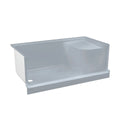 Gray Single Threshold Shower Base with Left Hand Drain and Integral Right Hand Seat R506743