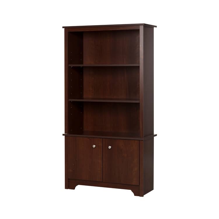 Pure White 3-Shelf Bookcase with Doors H572