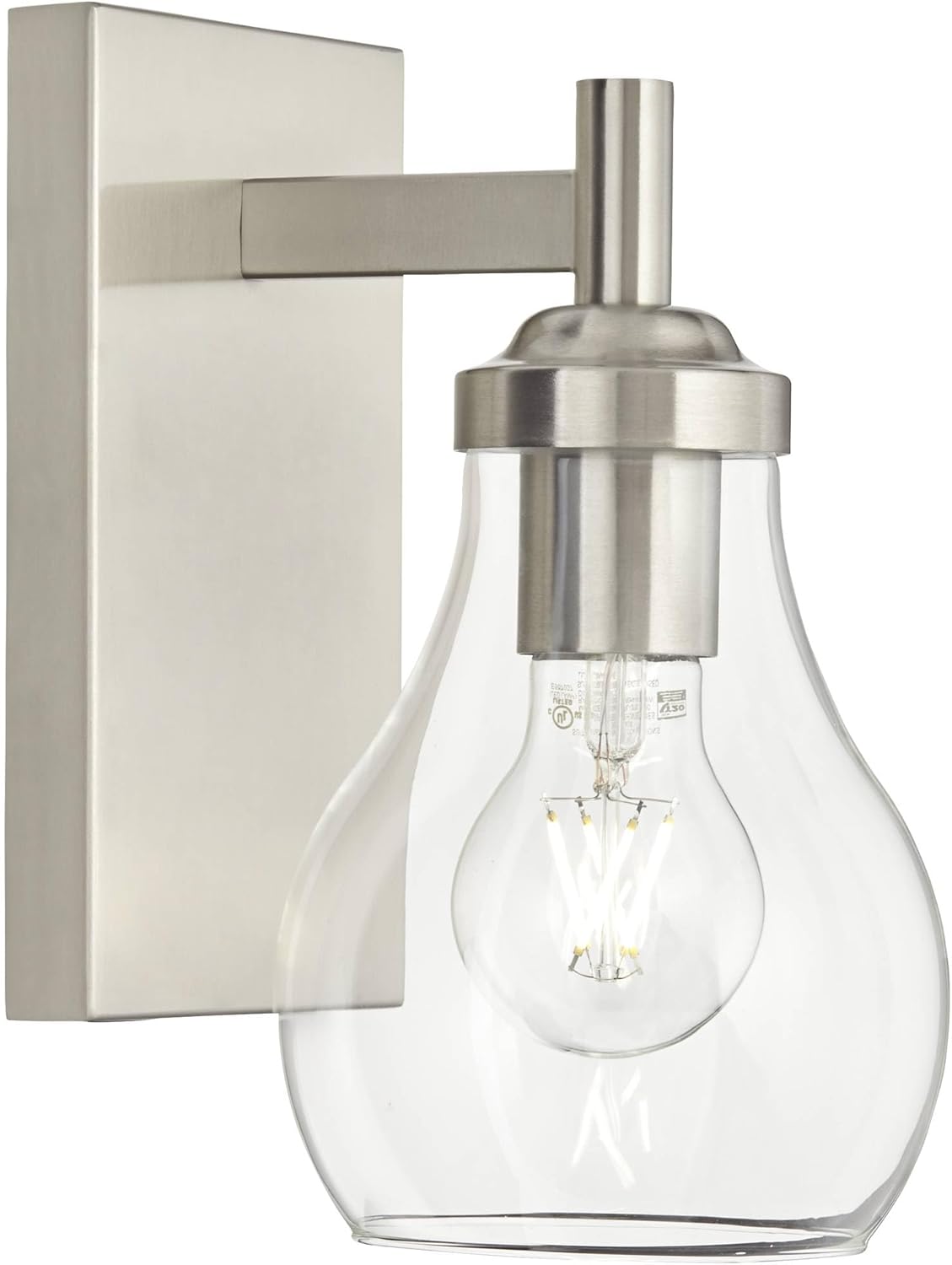 Set of 2 Brushed Nickel Wall Light Sconces B975049