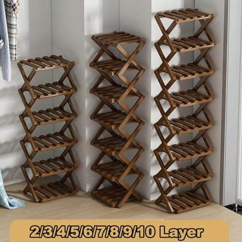 Walnut Color 2 Layer Shoe Rack Organizer V259