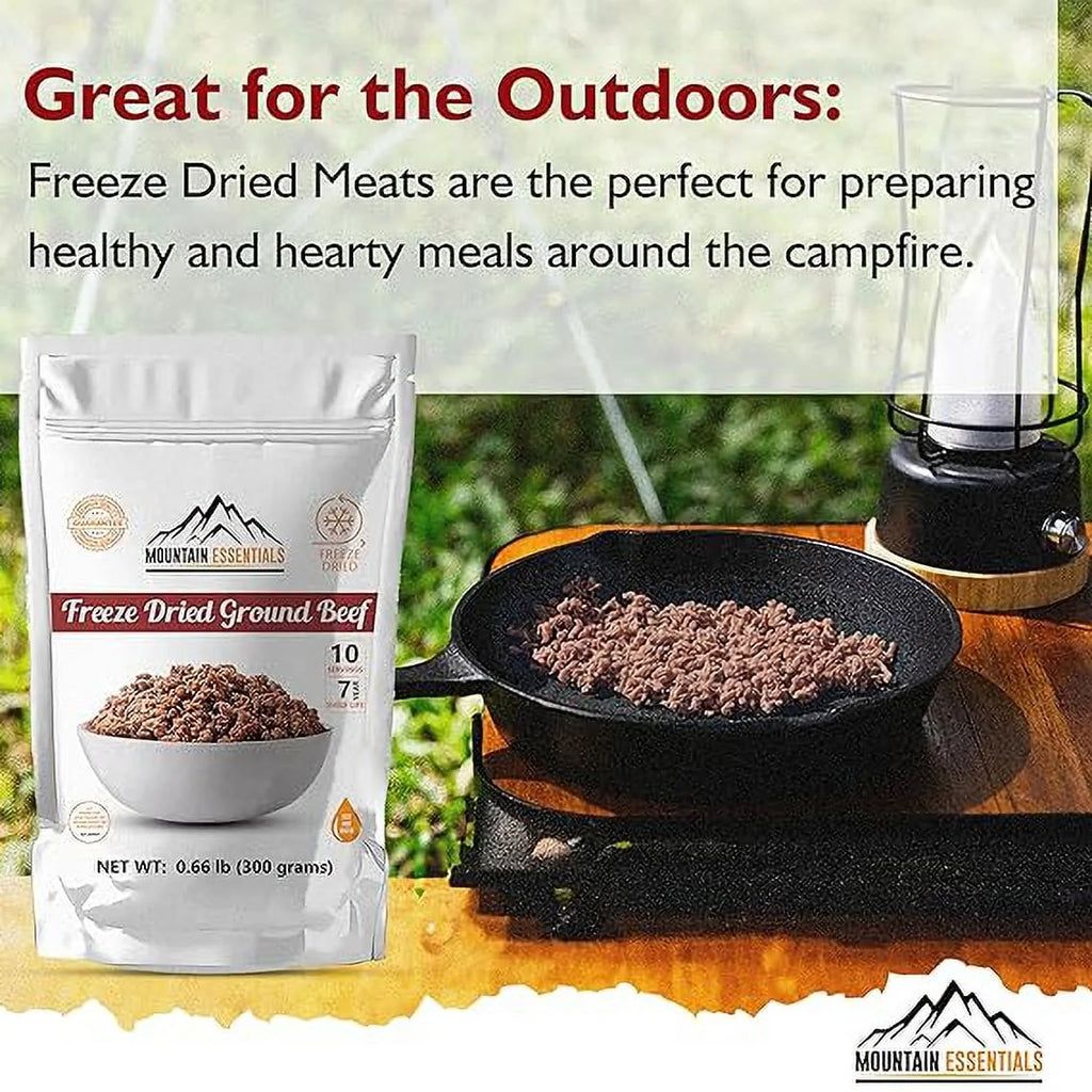 Freeze Dried Ground Beef Fully Cooked, Pack of 12, 10 serving O538718