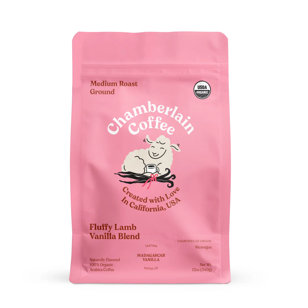 Fluffy Lamb Vanilla Medium Roast Grounds, 12 oz B842238