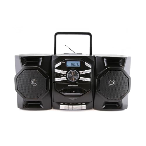 Portable CD Player Boombox with Cassette, AM/FM Radio, AUX, Detachable Speakers O121636