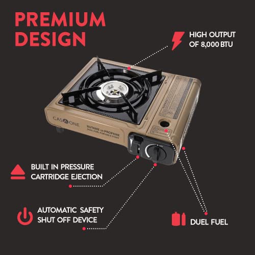 Portable Dual Fuel Propane Butane Stove with Carrying Case O665