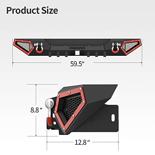 Front Bumper with Winch Plate Mounting & LED Lights & D-Rings O20987