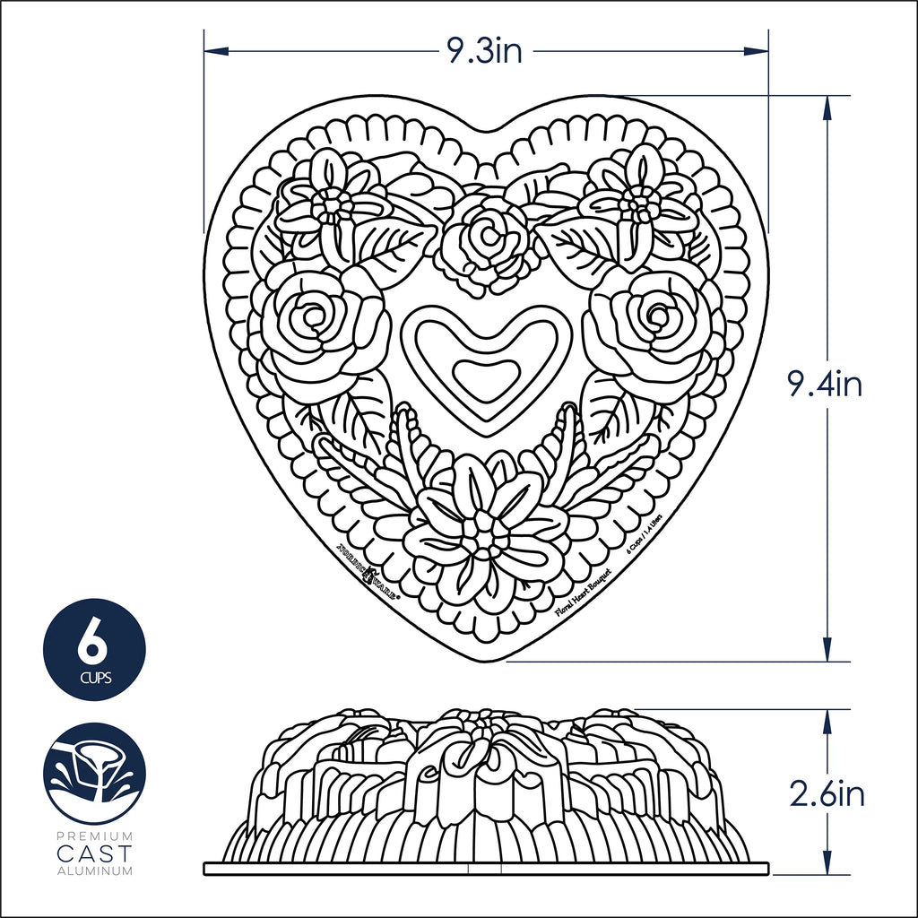 Floral Heart Bundt Pan Q8999