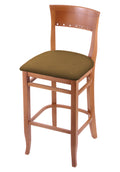 30x22 Bar Stool with Medium Finish and Canter Saddle Seat Y20088