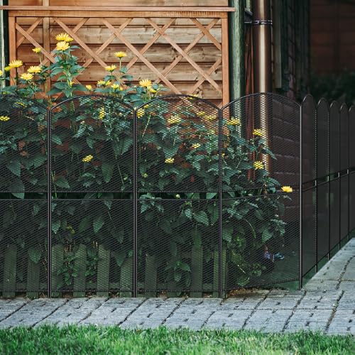 Decorative Garden Fence 10 Pack, 37.5in(H) x 10.8ft(L) Rustproof Metal Fencing Q7999