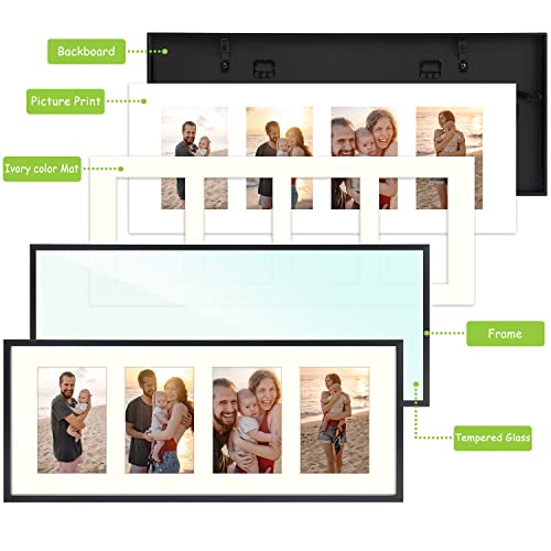 8x20 Distressed White Real Wood Picture Frame N4768