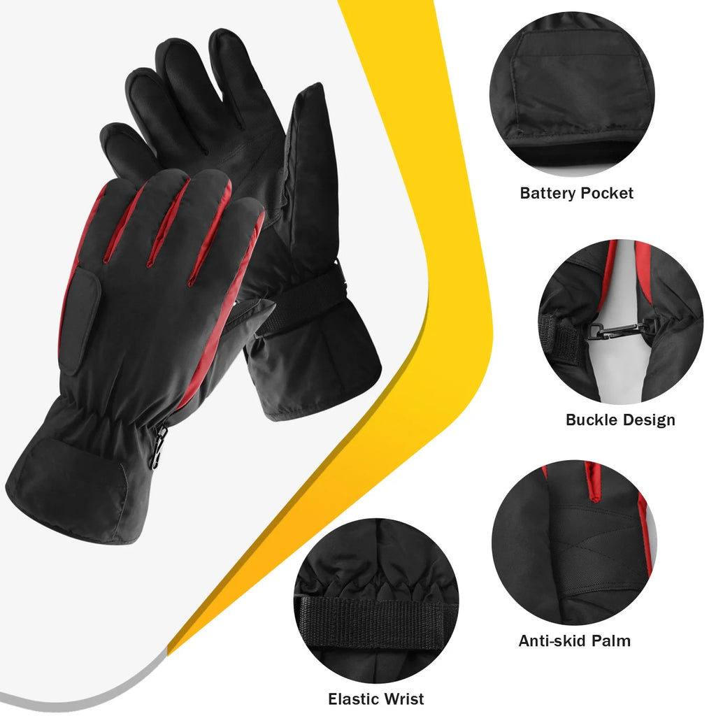 Red Heated Winter Gloves T994