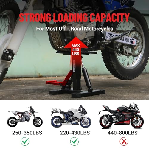 Hydraulic Motorcycle Lift Stand 440 Lbs Capacity Adjustable Height T2473