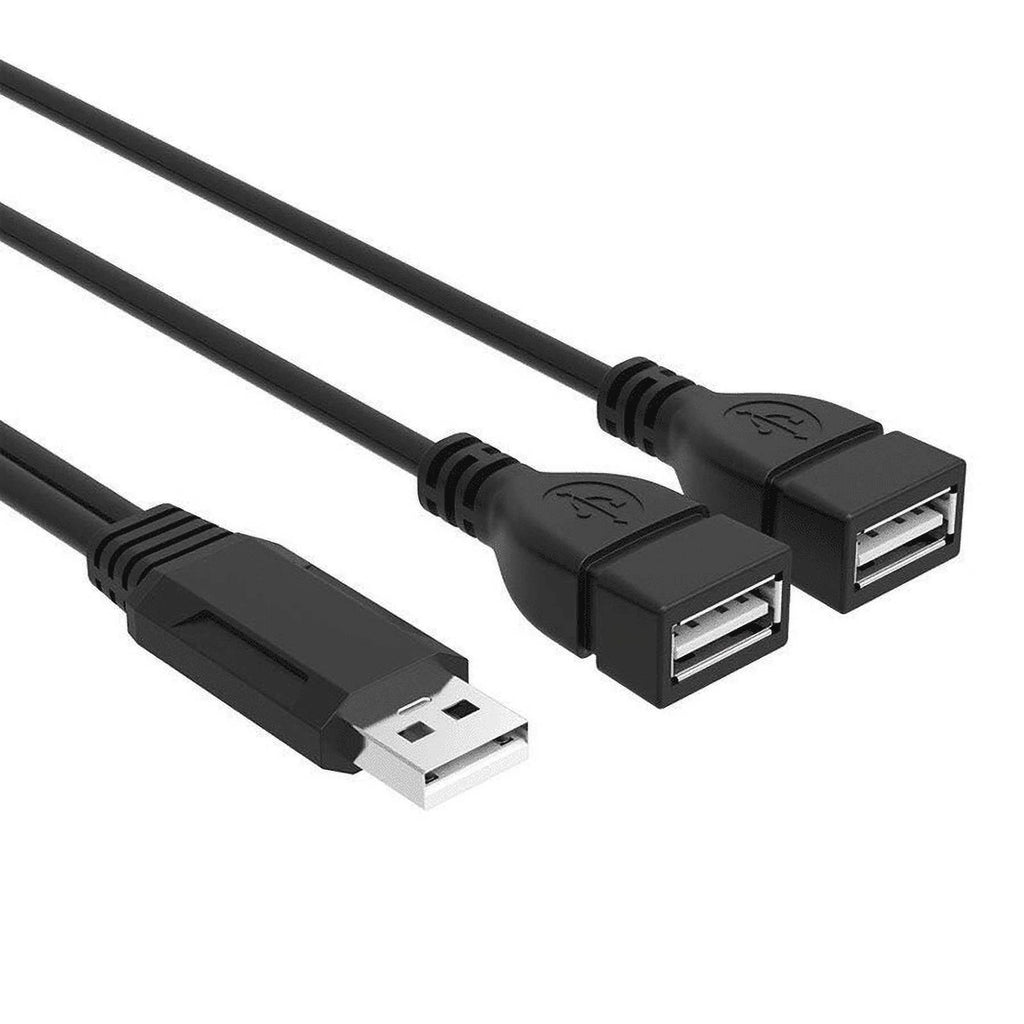 2.0 USB One Female Two Male Data Charging Cable 30cm S224310