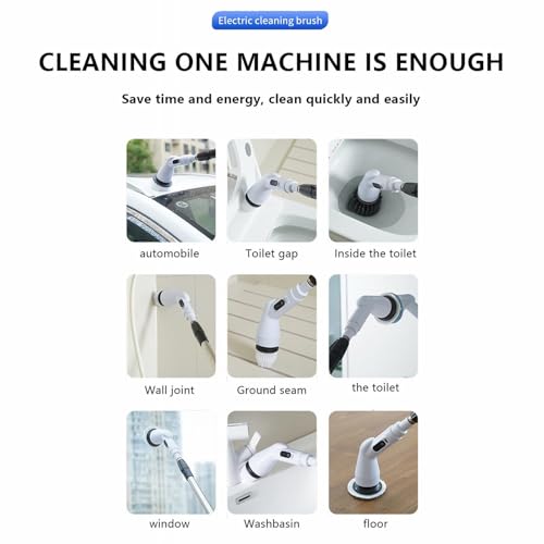 Cordless Electric Spin Scrubber with 9 Replaceable Brush Heads V93251