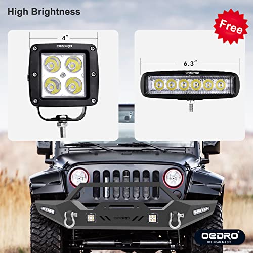 Front Bumper with Winch Plate Mounting & LED Lights & D-Rings O20987