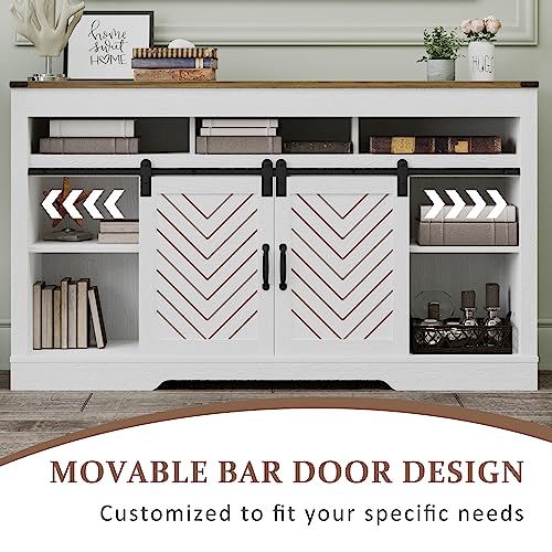 Black 34'' Tall TV Stand with Sliding Barn Doors G15411