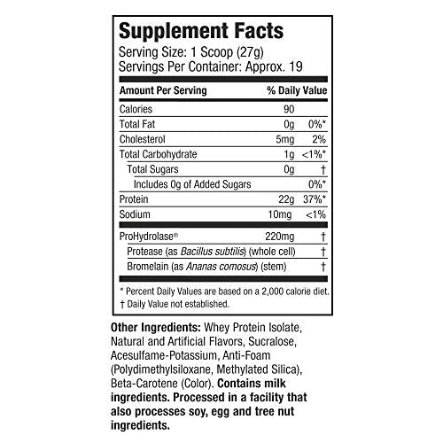Whey Protein Isolate Powder Orange Dreamsicle 1.1lb 19 Servings L70354