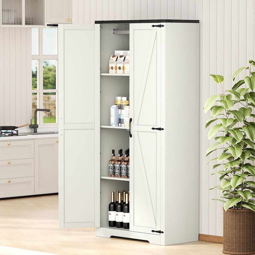 White 72" Wardrobe Closet with Doors E61020