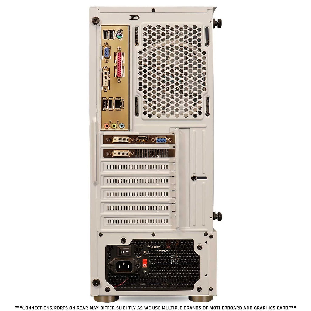 White Intel Core i5 3.40GHz GeForce GTX 650 8GB RAM 1TB HDD WiFi RGB Lighting Windows 10 Pro Gaming PC Desktop Computer B1549