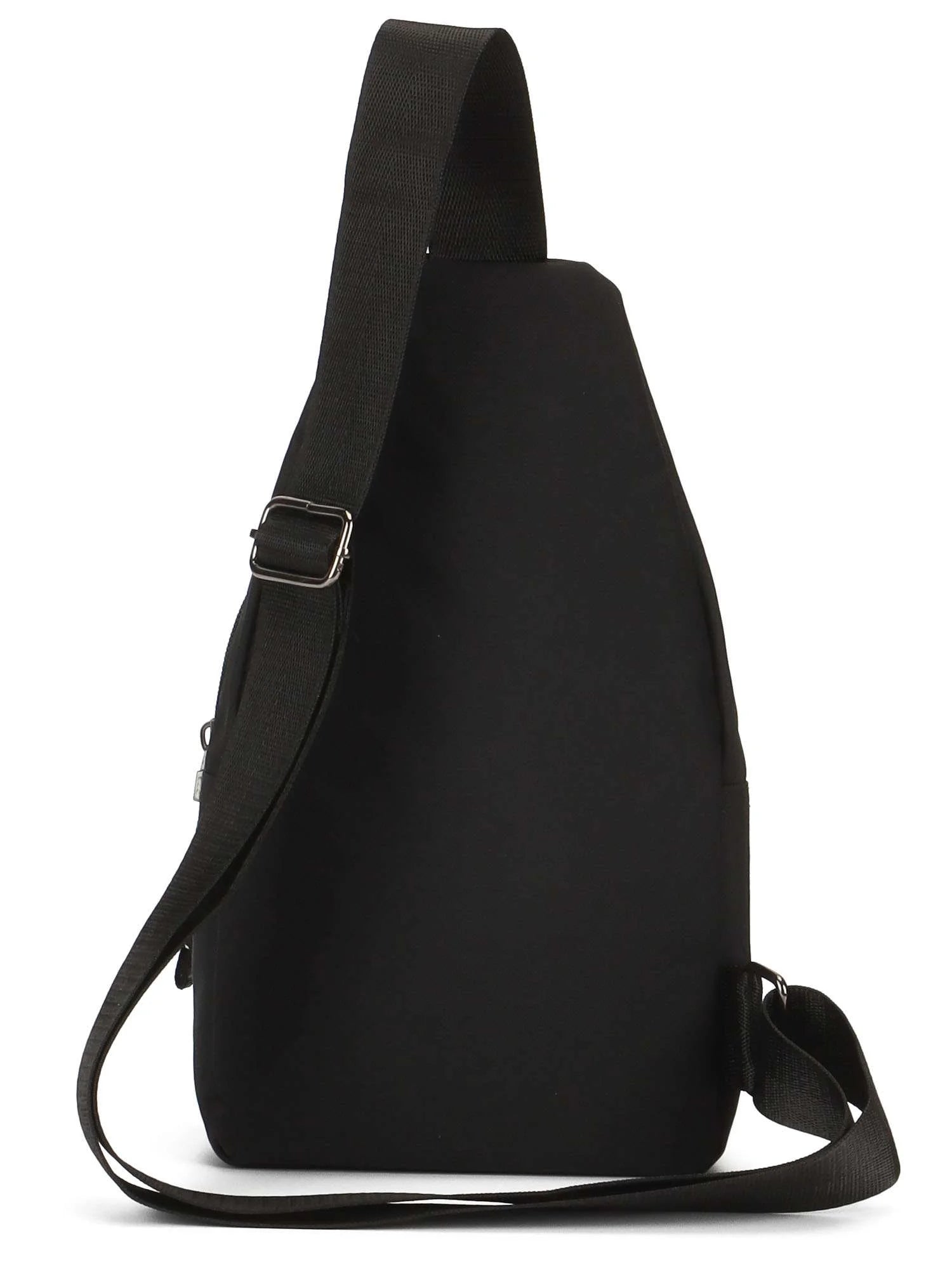 Small Casual Sling Bag Crossbody Backpack with Adjustable Shoulder Strap Black & Gray X3672