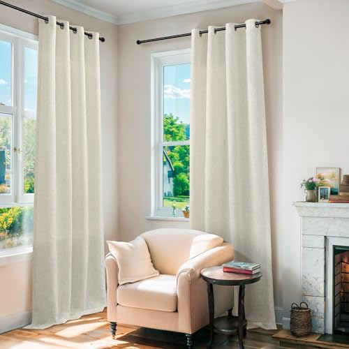 Grommet Linen Blended Sheer Curtains Z972788