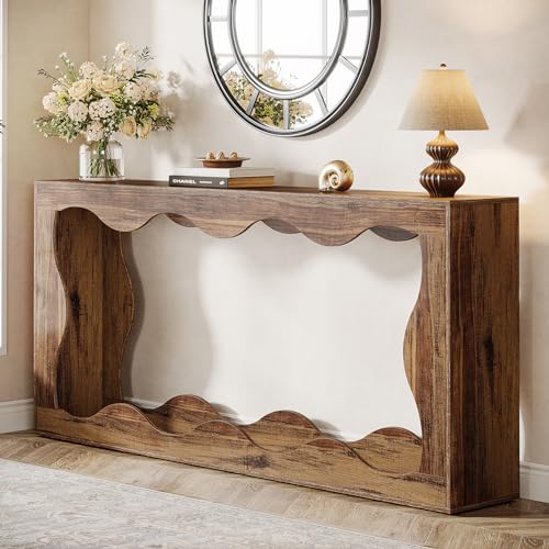 Brown 63 Inches Farmhouse Console Table with Storage X958