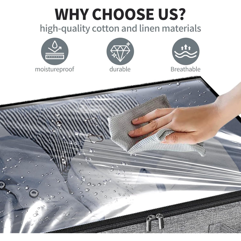 5Pack Low Profile Under Bed Storage Containers with Transparent Plastic Visual Window N38266