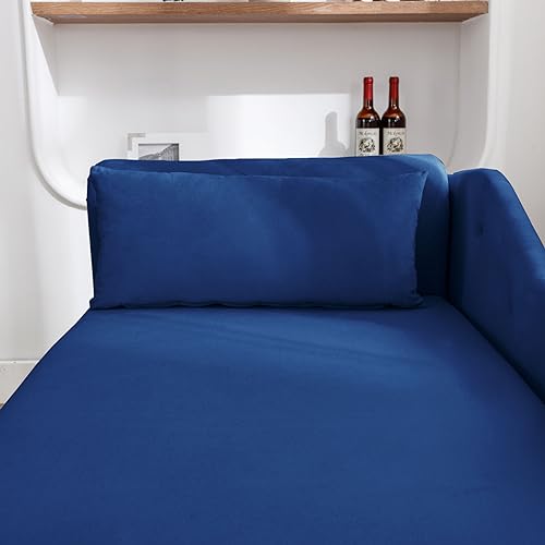 Black Velvet Storage Chaise Lounge with Pillow J8554