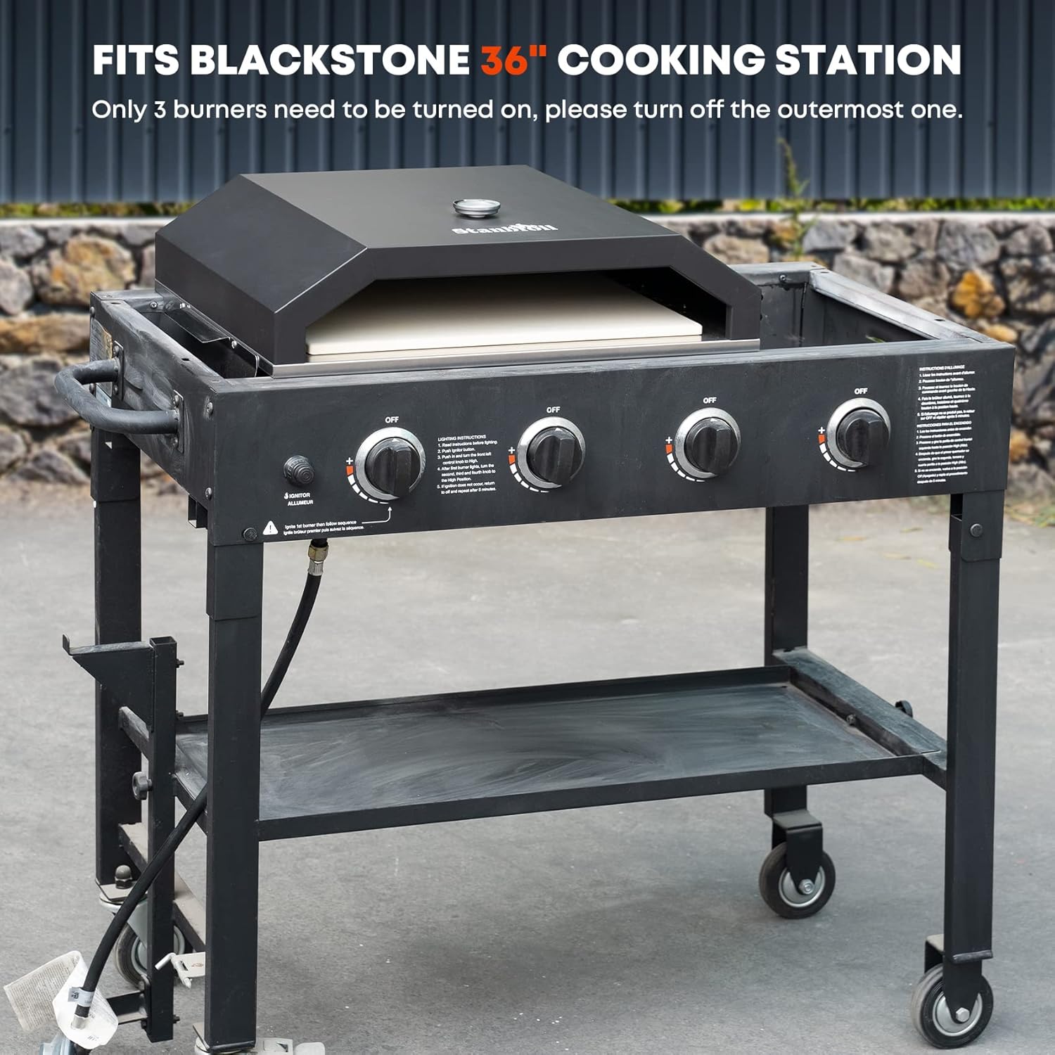 Pizza Oven with Temperature Gauge and Pizza Stone J466