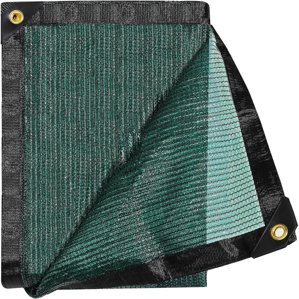 70% Green Shade Cloth Taped Edge with Grommets 20 ft X 10 ft J68446
