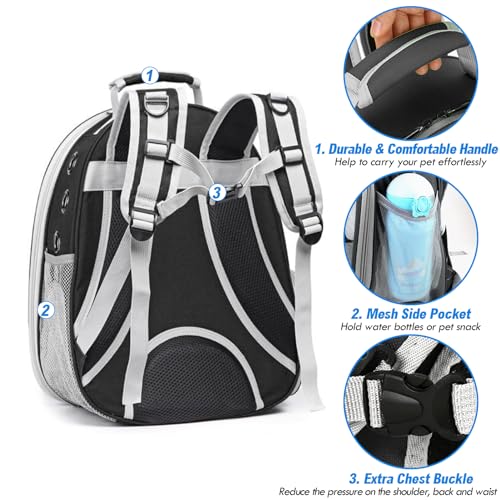 Black Expandable Cat Carrier Backpack D727