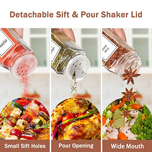 48 Pcs 4 oz Glass Spice Jars with Bamboo Lids H16416