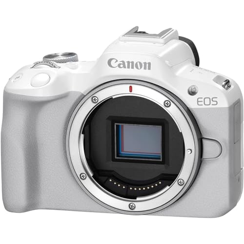 White Mirrorless Camera with RF-S 18-45mm Lens, 64GB Memory Cards, Battery, Bag O103