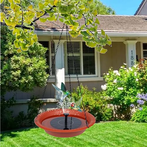 16 inch Green Hanging Bird Bath Bowl with Black Chains S821