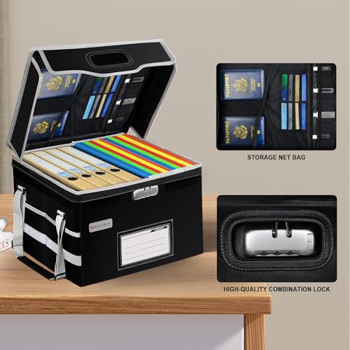 Fireproof Document Bag with Aluminum Foil Insulation, 4-Layer Fireproof File Box with Water-Resistant Zipper H1761