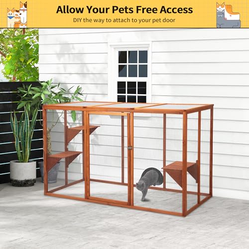Grey Wooden Cat Enclosure J1507