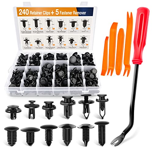 240PCS Bumper Retainer Clips Car Plastic Rivets Push Retainer Kit Auto Push Pin Rivets Set X20781