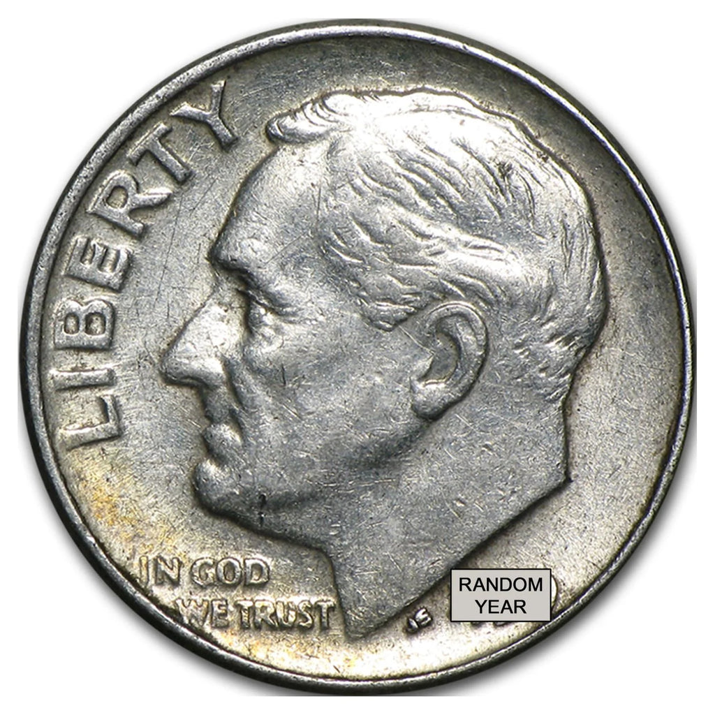 50-Coin Roll 90% Silver Roosevelt Dimes Avg Circ Y215