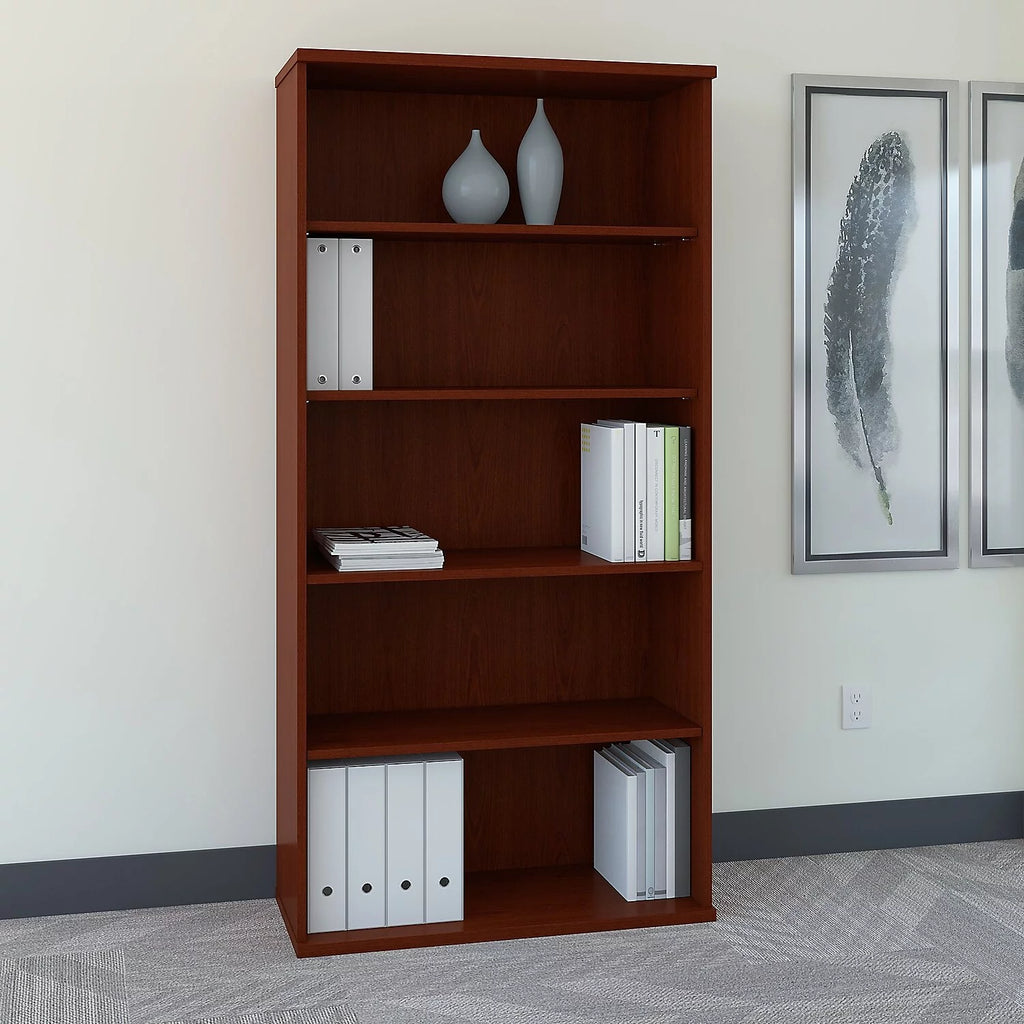 36" 5-Shelf Bookcase in Mahogany Engineered Wood T235