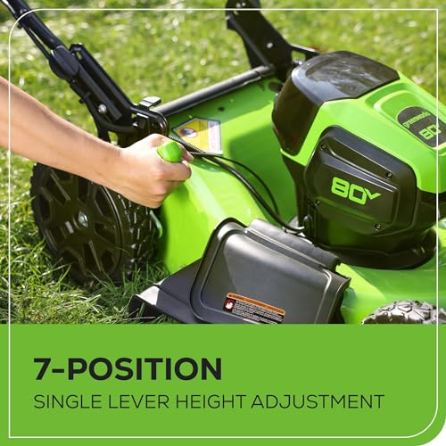 80V 21" Brushless Cordless Push Lawn Mower with 2.0Ah Batteries and Rapid Charger C108866