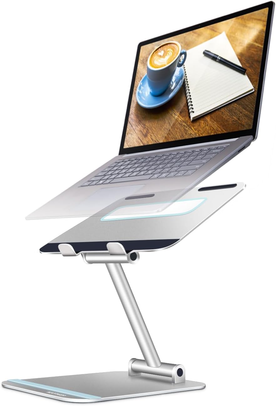 Adjustable Aluminum Laptop Stand Riser for 10 to 17.3” Silver Y956676