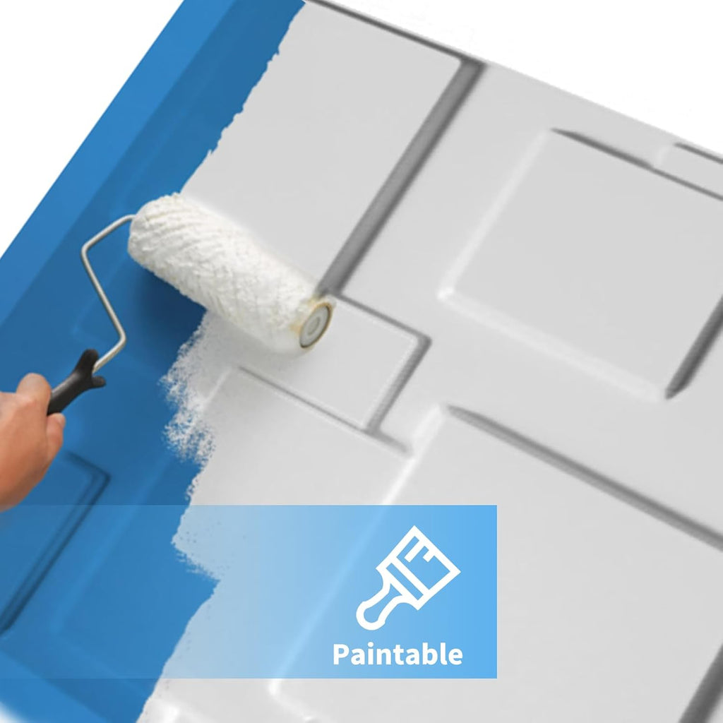 White PVC 3D Wall Panel, 32 Sq.FT P918