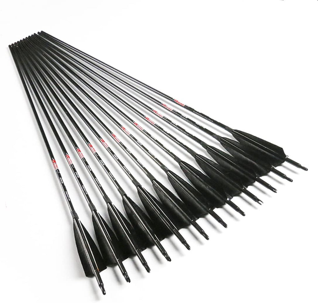 Carbon Arrows with Removable Tip, Spine 300 340 400 500 600, Pack of 6/12PCS Q2558