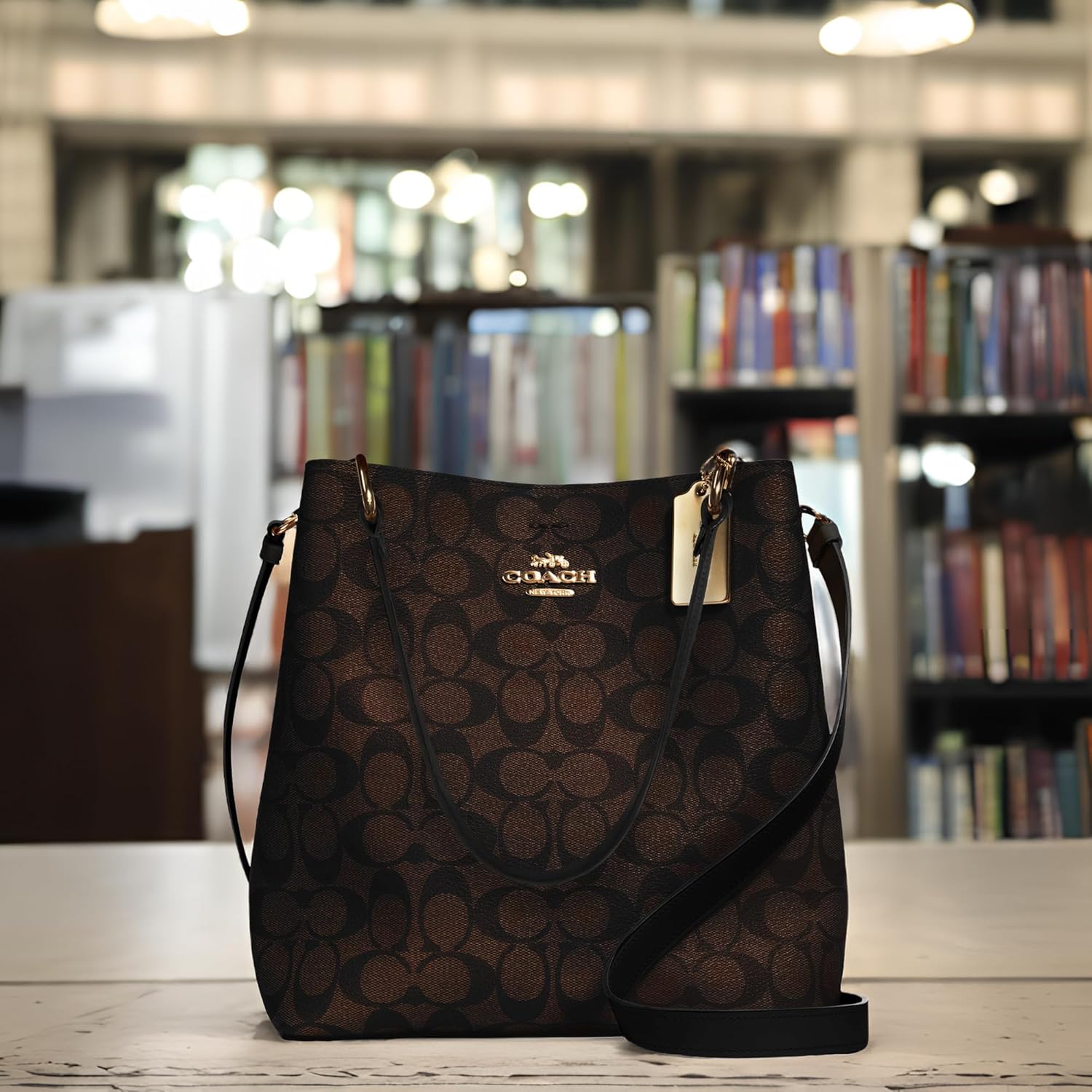 Brown Black Bucket Bag E8385