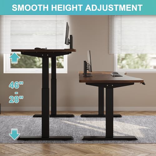 Rustic Brown Electric Standing Desk 55x30 Inch Y586827