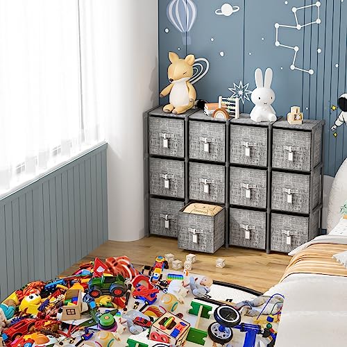 6 Printed Bins Cube Storage Organizer Shelf with Labels Z291584
