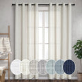 Grommet Linen Blended Sheer Curtains Z972788