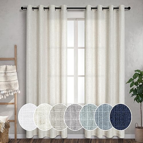 Grommet Linen Blended Sheer Curtains Z972788